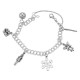 Merry Christmas Charm Bracelet - Sterling Silver - Holiday - B-2760
