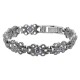 Victorian Style Marcasite  Amethyst Bracelet - 7 1/4 inches - Sterling Silver - B-39-AM