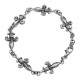 Antique Style French Fleur de Lis Bracelet - Sterling Silver - 8 Inches Long - B-700
