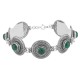 Classic Vintage Style Filigree Green Agate Filigree Bracelet - Sterling Silver - BT-202
