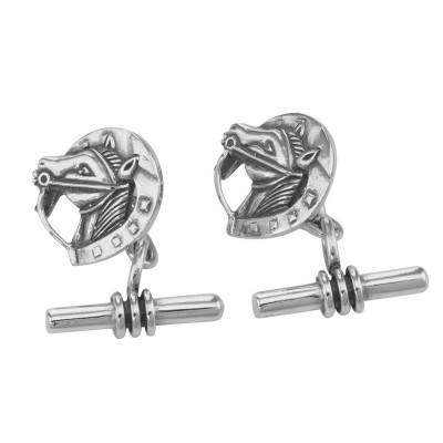 Cuff Links - Cufflinks Horse - Toggle Style - Sterling Silver - CF-52
