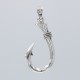 Large Men's Classic Barbed Fish Hook barb Pendant - Sterling Silver - CH-6187