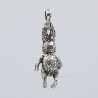 Moveable Rabbit Pendant Charm Arms, Legs & Head move in pure Sterling Silver - CH-6498