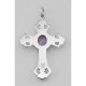 Cross Pendant with Amethyst - Sterling Silver - CR-12211-AM