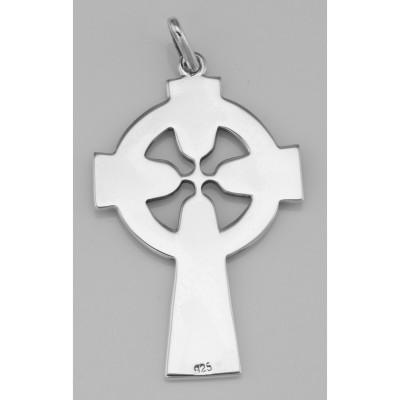 Classic Celtic Design Cross Pendant in Fine Sterling Silver - CR-488
