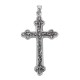 Antique Style Cross Pendant - Classic Wandering Vine Pattern Sterling Silver - CR-629