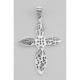 Beautiful Antique Style Filigree Cross Pendant - Sterling Silver - CR-940