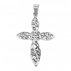 Beautiful Antique Style Filigree Cross Pendant - Sterling Silver