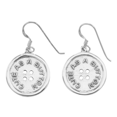 Vintage Style Cute as a Button Earrings - Sterling Silver - E-178