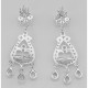 Beautiful Sparkling Cubic Zirconia Dangle Earrings - Sterling Silver - E-444