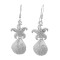 Sparkling Starfish and Shell Earrings - Sterling Silver