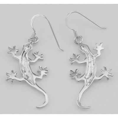 Fun Gecko Lizard Earrings - Sterling Silver - E-4600