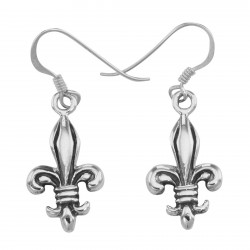 French Wire Classic Fleur de Lis Earrings - Sterling Silver