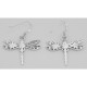 Cute Filigree Dragonfly Earrings - Sterling Silver - E-7300