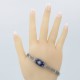 Blue Lapis Lazuli Victorian Style Filigree Bracelet with Natural Diamond Accent 7 1/4 Sterling Silver - FB-101-L