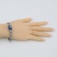 Blue Lapis Lazuli Victorian Style Filigree Bracelet with Natural Diamond Accent 7 1/4 Sterling Silver - FB-101-L