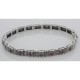 Beautiful Victorian Style Ruby Filigree Link Bracelet in fine Sterling Silver - FB-136-R
