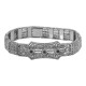 Art Deco Style Filigree Bracelet with 3 Natural Blue Sapphires - Sterling Silver - FB-153-S