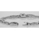 Victorian Style Mother of Pearl Filigree Link Bracelet Sterling Silver - FB-156-MOP