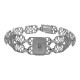 Victorian Style Mother of Pearl Filigree Link Bracelet Sterling Silver - FB-156-MOP