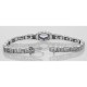 Art Deco Amethyst / Diamond Bracelet - Sterling Silver - FB-17-AM