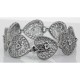 Victorian Style Filigree Heart Bracelet w/ Blue Sapphire in fine Sterling Silver - FB-19-S