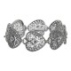 Victorian Style Filigree Heart Bracelet w/ Blue Sapphire in fine Sterling Silver - FB-19-S