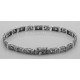 Victorian Style 3 Stone Amethyst Filigree Bracelet in Fine Sterling Silver - FB-20-AM