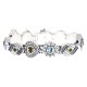 Slide Bracelet Garnet Peridot Citrine Amethyst Blue Topaz 7 3/4 Sterling Silver - B-393