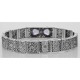 Art Deco Style Filigree Bracelet Genuine Amethyst  Diamond Sterling Silver - FB-42-AM