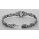 Victorian Style Amethyst Filigree Link Bracelet in Fine Sterling Silver - FB-47-AM
