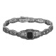 Victorian Style Black Onyx Filigree Link Bracelet in Fine Sterling Silver - FB-47-O
