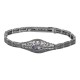 Victorian Style Amethyst Filigree Link Bracelet in Fine Sterling Silver - FB-51-AM