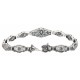 Art Deco Style Genuine Emerald Filigree Bracelet - Sterling Silver 7 1/4 inches - FB-55-E
