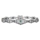 Art Deco Style Genuine Emerald Filigree Bracelet - Sterling Silver 7 1/4 inches - FB-55-E