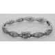 Beautiful Victorian Style 3 Diamond Filigree Link Bracelet - Sterling Silver - FB-61