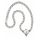 Custom Victorian Style Camphor Glass Diamond Chain - 18 inches - Sterling Silver - FC-662