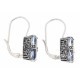 Blue Topaz Filigree Earrings - Sterling Silver - FE-1-BT
