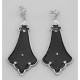 Art Deco Style Black Onyx Filigree Earrings with Diamond - Sterling Silver - FE-104-O