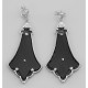 Art Deco Style Black Onyx Filigree Earrings with Diamond - Sterling Silver - FE-104-O