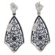 Filigree Earrings w/ Genuine Diamond Center - Sterling Silver - FE-138-D