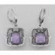 Art Deco Style 8 Carat TW Amethyst Filigree Earrings - Sterling Silver - FE-222-AM