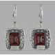 Victorian Style 8 Carat TW Red Garnet Filigree Earrings - Sterling Silver - FE-222-G