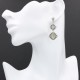 Art Deco Style Peridot Two Tiered Earrings Sterling Silver - FE-280-P