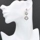 Art Deco Style White Topaz Two Tiered Earrings Sterling Silver - FE-280-WT