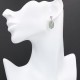 Art Deco Genuine Emerald and White Topaz Filigree Earrings - Sterling Silver - FE-366-E