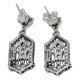 Art Deco London Blue Topaz and White Topaz Filigree Earrings - Sterling Silver - FE-366-LBT