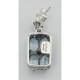 Art Deco Style Blue Topaz w/ Diamond Earrings - Sterling Silver - FE-376-BT