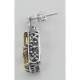 Art Deco Style Citrine w/ Diamond Art Deco Earrings - Sterling Silver - FE-376-C