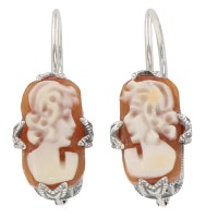Cameo Silver / Gold Earrings